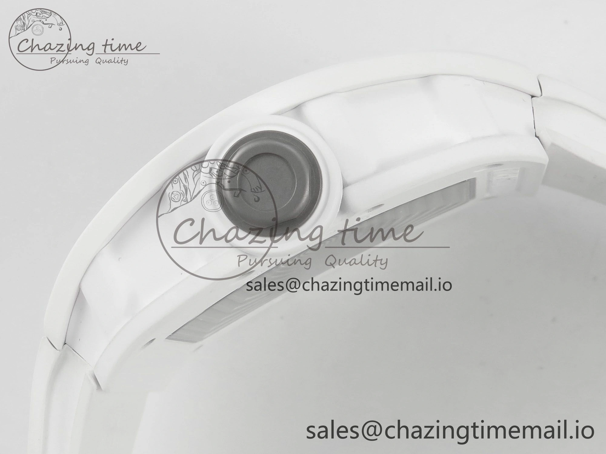 RM055 White Ceramic ZF 1:1 Best Edition on Rubber Strap RMUL2 Super Clone V3