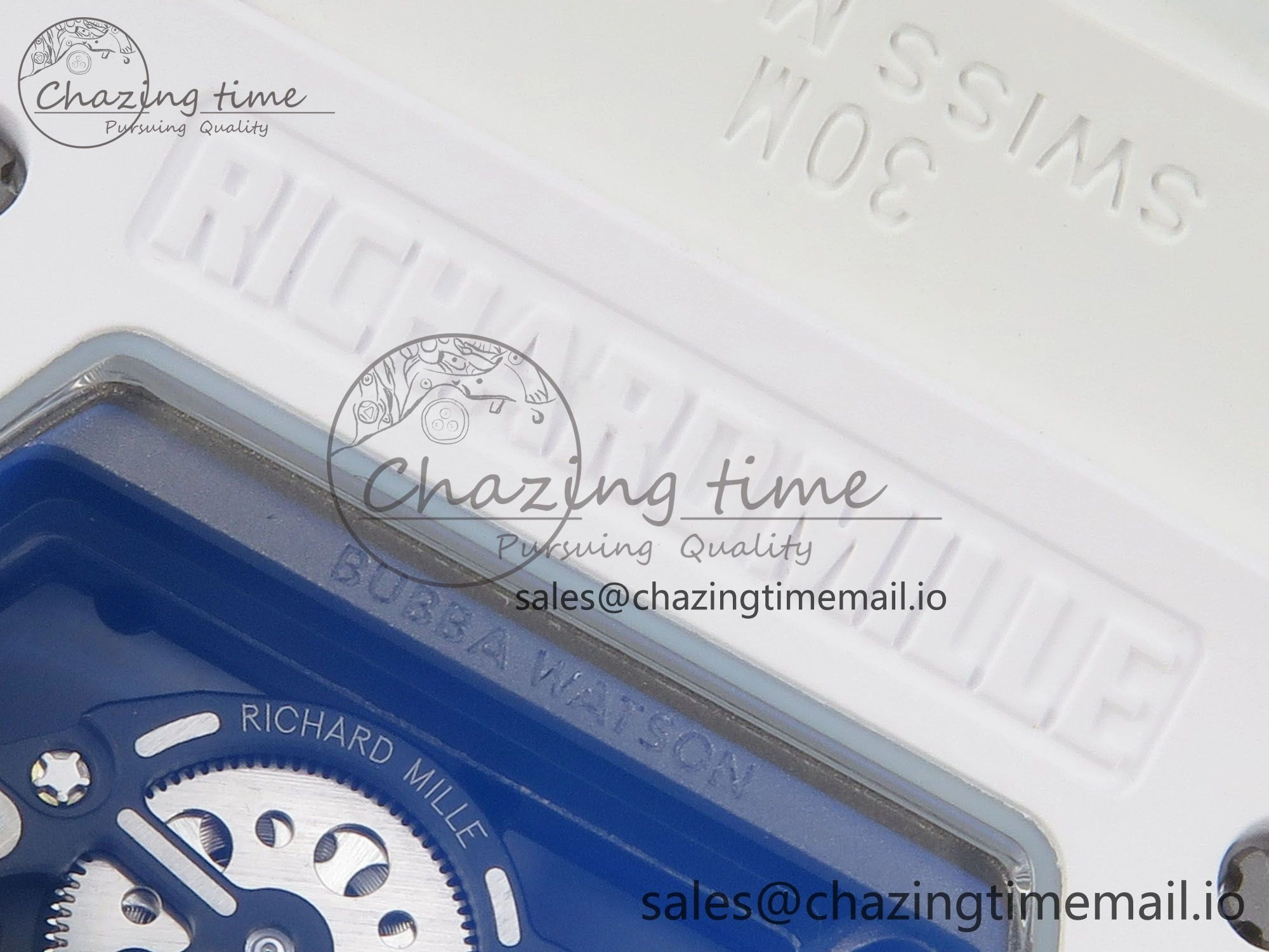 RM055 White Ceramic ZF 1:1 Best Edition on Rubber Strap RMUL2 Super Clone V3