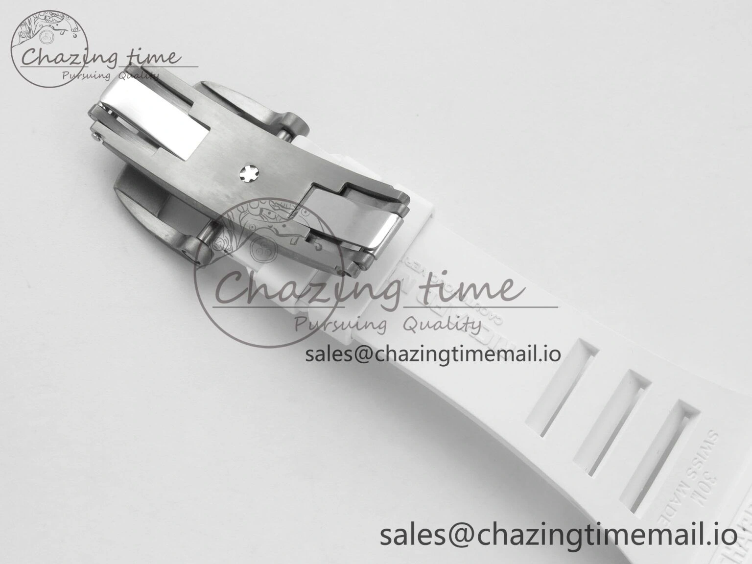 RM055 White Ceramic ZF 1:1 Best Edition on Rubber Strap RMUL2 Super Clone V3