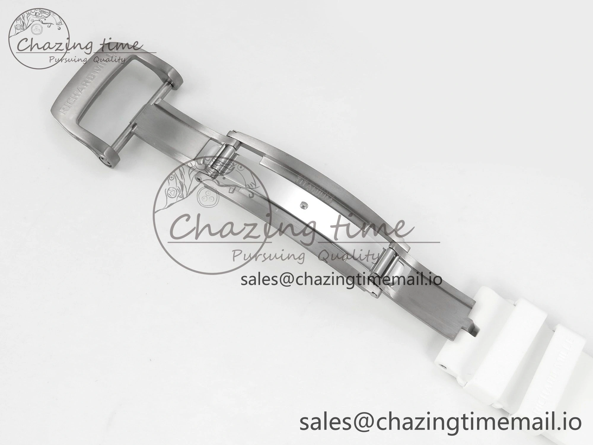RM055 White Ceramic ZF 1:1 Best Edition on Rubber Strap RMUL2 Super Clone V3