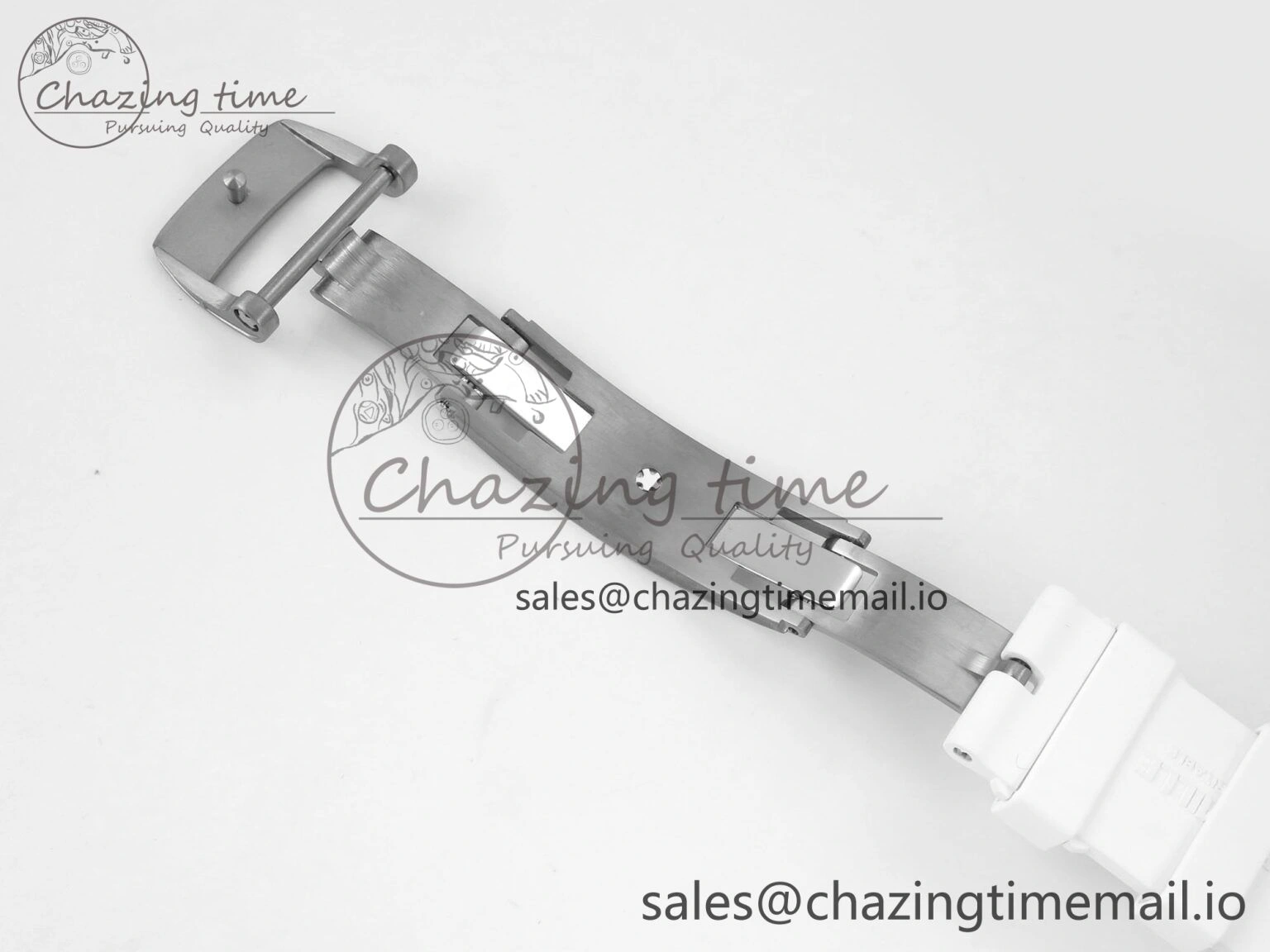 RM055 White Ceramic ZF 1:1 Best Edition on Rubber Strap RMUL2 Super Clone V3