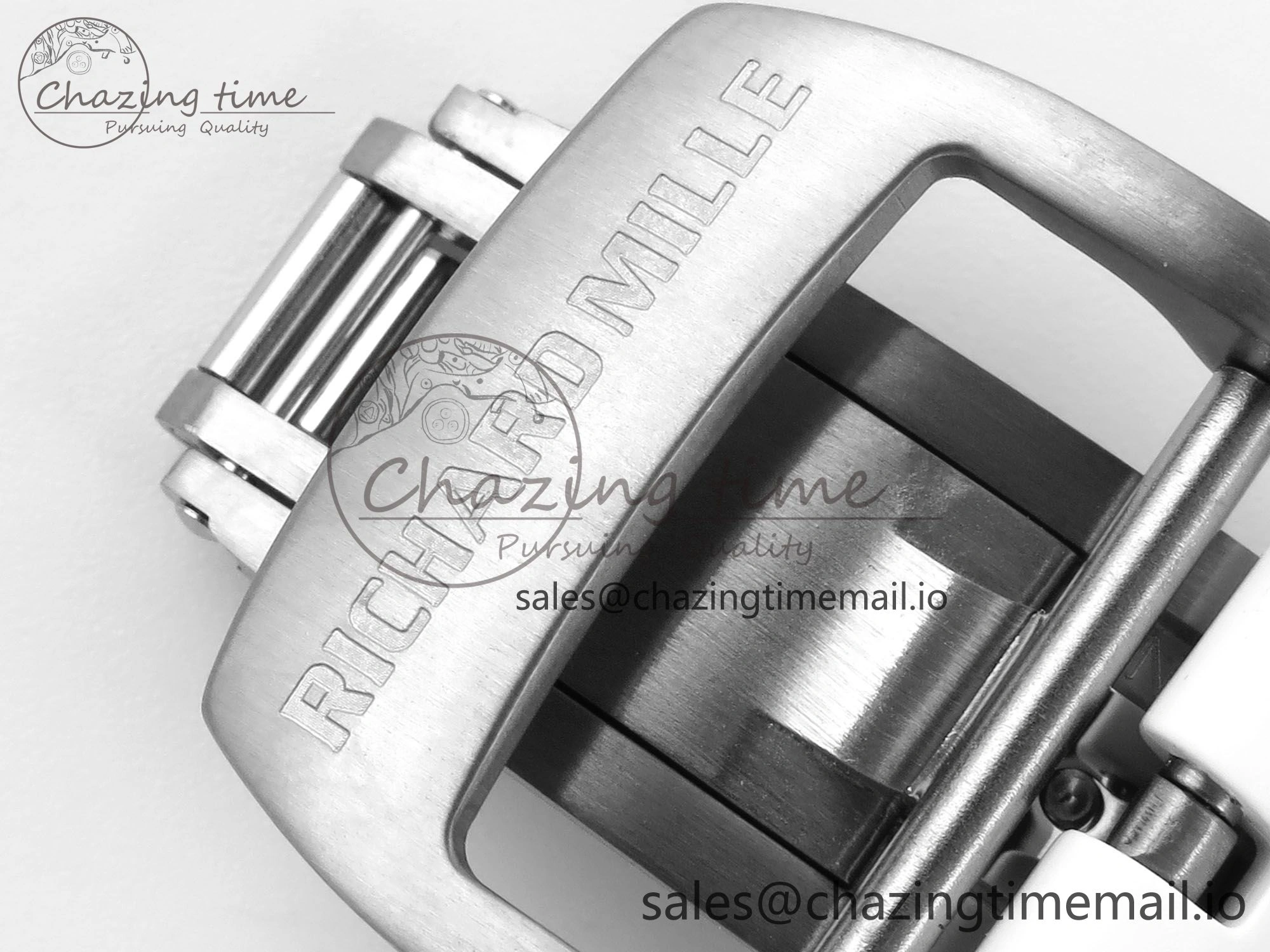 RM055 White Ceramic ZF 1:1 Best Edition on Shark Rubber Strap RMUL2 Super Clone