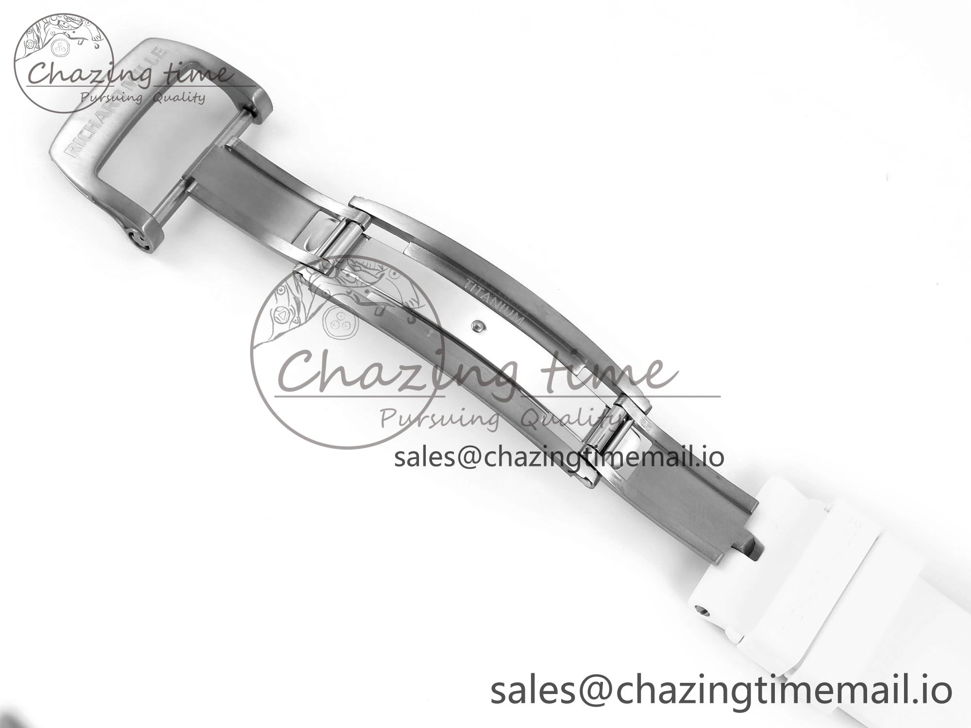 RM055 White Ceramic ZF 1:1 Best Edition on Shark Rubber Strap RMUL2 Super Clone