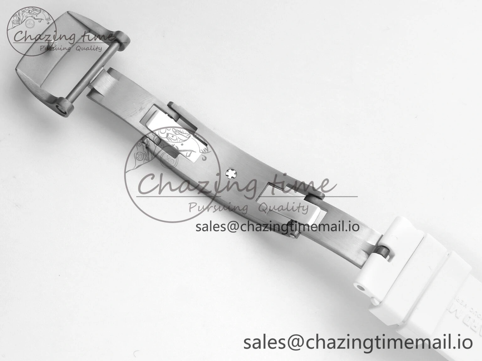 RM055 White Ceramic ZF 1:1 Best Edition on Shark Rubber Strap RMUL2 Super Clone