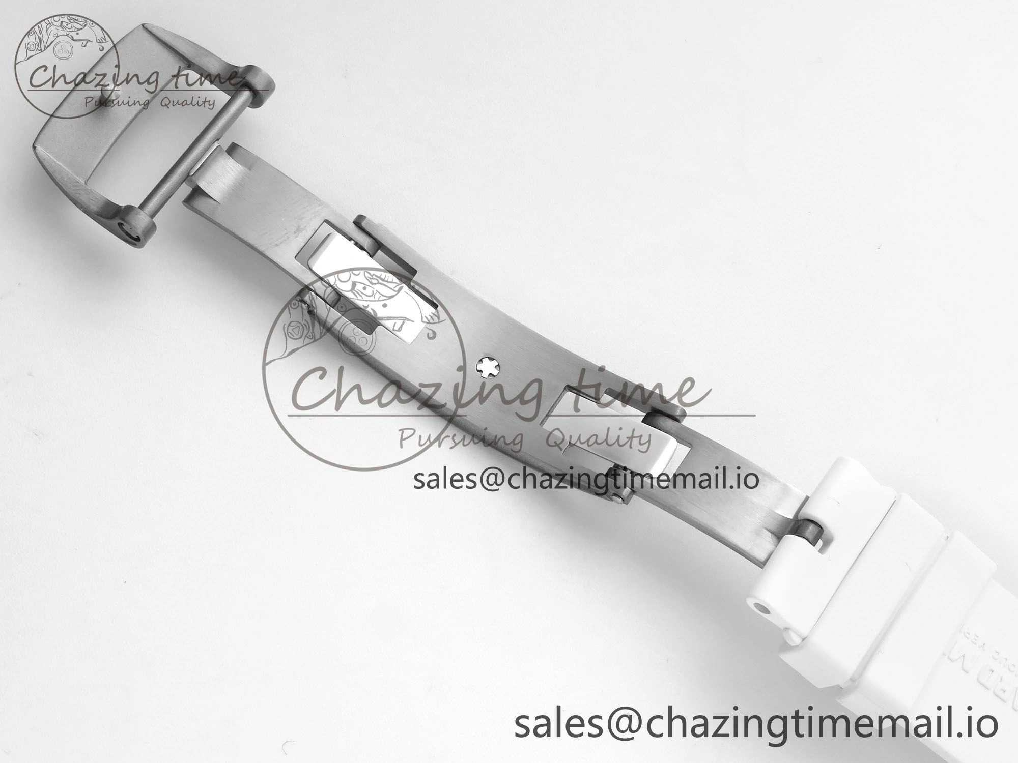 RM055 White Ceramic ZF 1:1 Best Edition on Shark Rubber Strap RMUL2 Super Clone