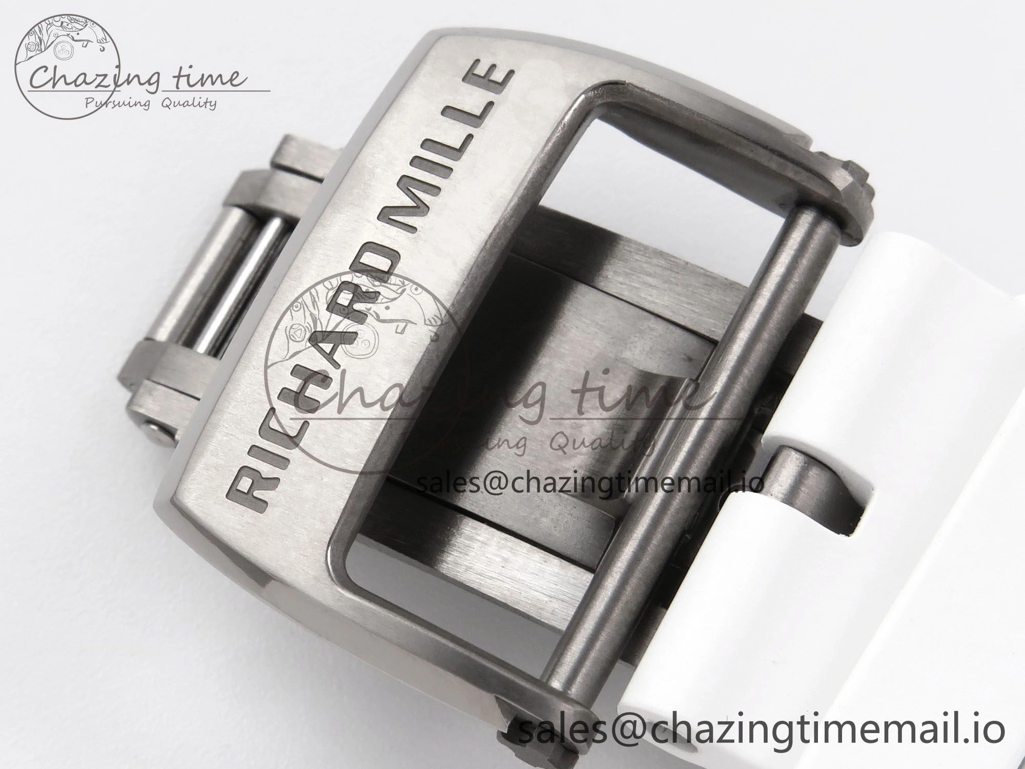 RM055 White Ceramic ZF 1:1 Best Edition on White Rubber Strap RMUL2 Super Clone