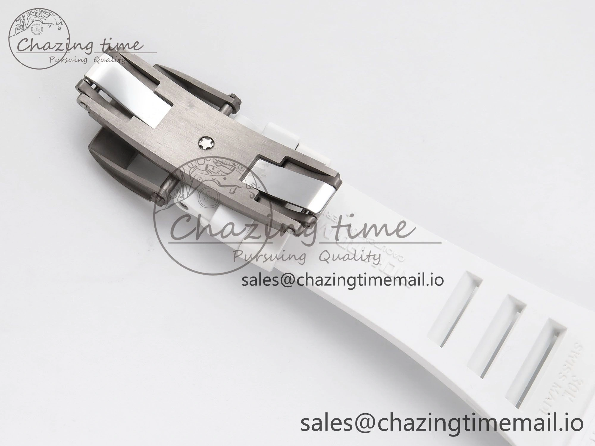 RM055 White Ceramic ZF 1:1 Best Edition on White Rubber Strap RMUL2 Super Clone