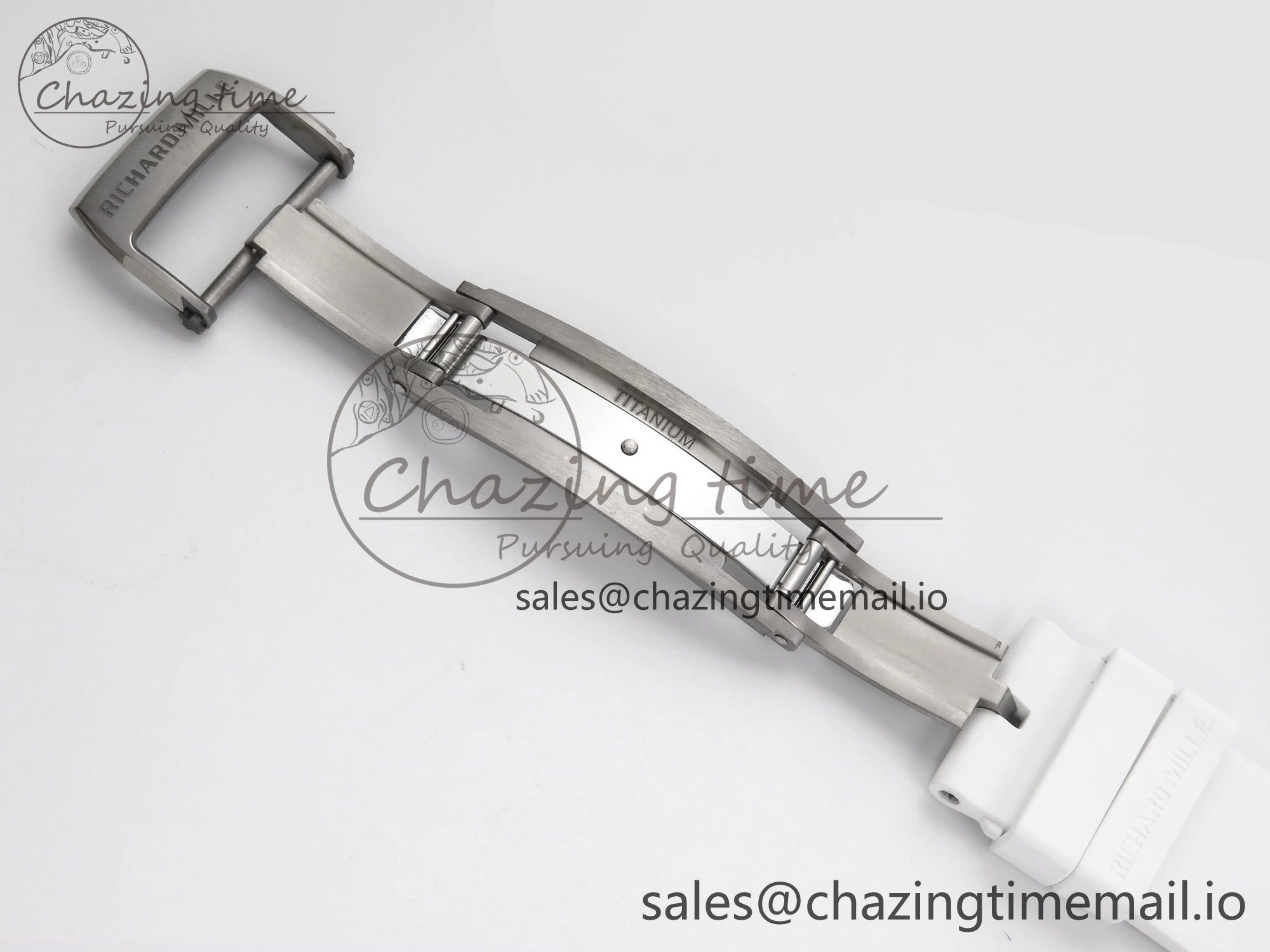 RM055 White Ceramic ZF 1:1 Best Edition on White Rubber Strap RMUL2 Super Clone
