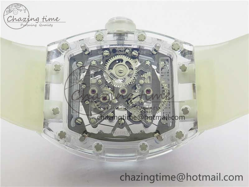 RM056-02 Transparent Tourbillon EURF Best Edition Skeleton Dial on Rubber Strap V2