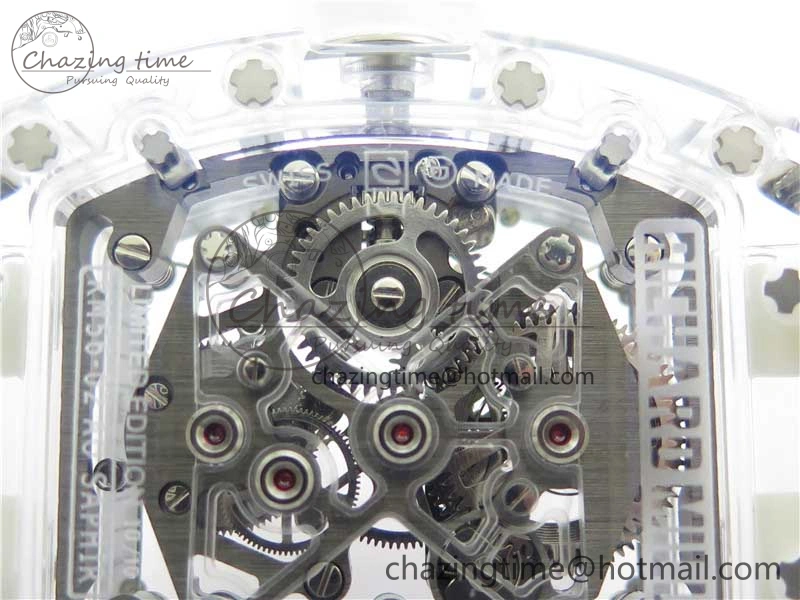 RM056-02 Transparent Tourbillon EURF Best Edition Skeleton Dial on Rubber Strap V2