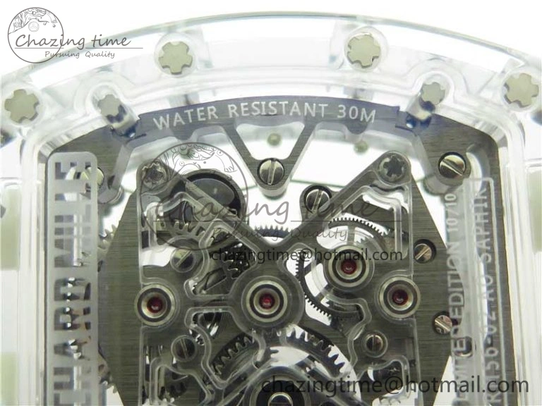 RM056-02 Transparent Tourbillon EURF Best Edition Skeleton Dial on Rubber Strap V2