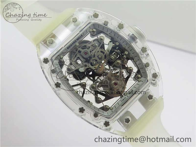 RM056-02 Transparent Tourbillon EURF Best Edition Skeleton Dial on Rubber Strap V2
