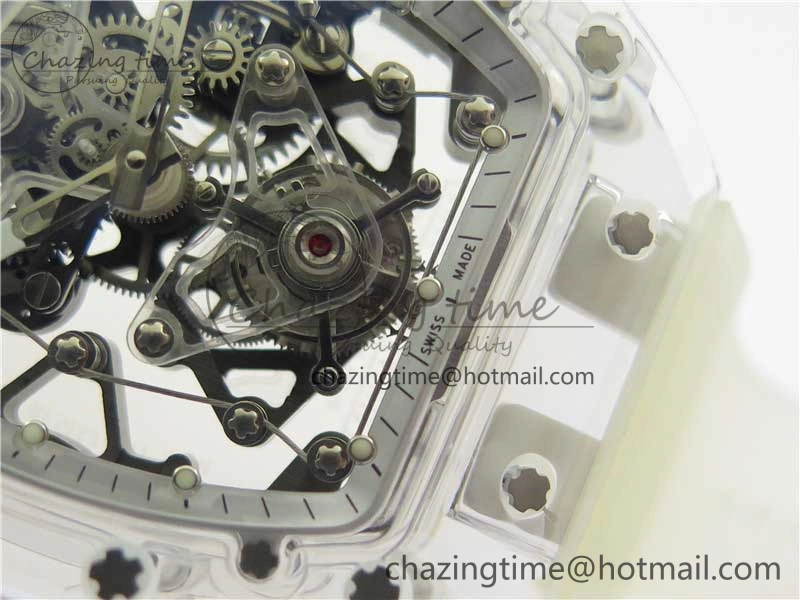 RM056-02 Transparent Tourbillon EURF Best Edition Skeleton Dial on Rubber Strap V2