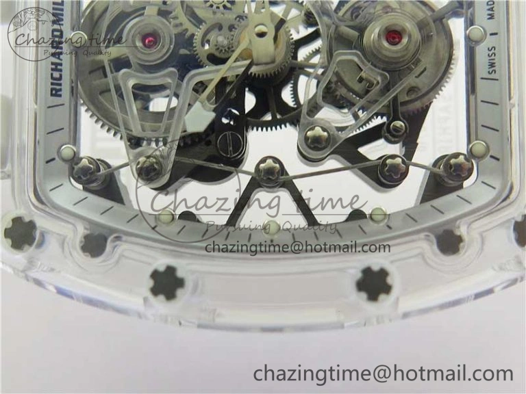 RM056-02 Transparent Tourbillon EURF Best Edition Skeleton Dial on Rubber Strap V2