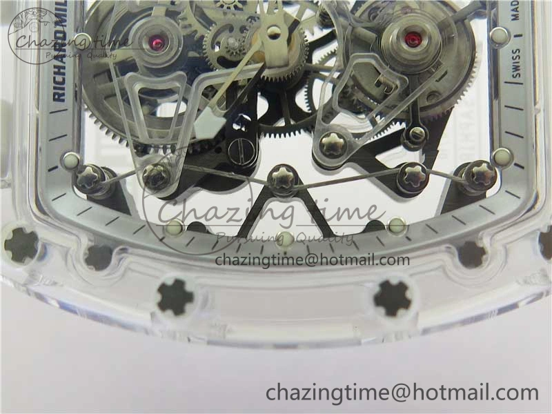 RM056-02 Transparent Tourbillon EURF Best Edition Skeleton Dial on Rubber Strap V2