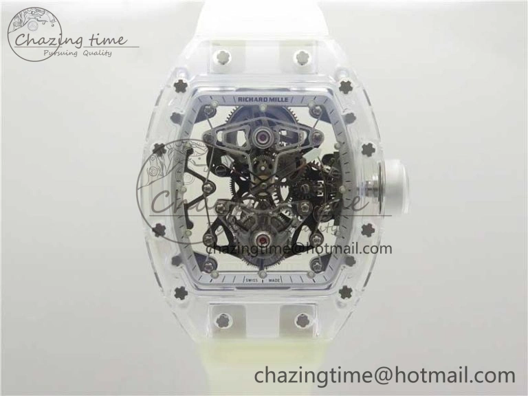 RM056-02 Transparent Tourbillon EURF Best Edition Skeleton Dial on Rubber Strap V2