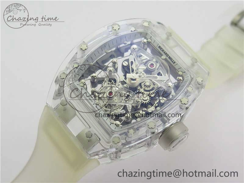 RM056-02 Transparent Tourbillon EURF Best Edition Skeleton Dial on Rubber Strap V2