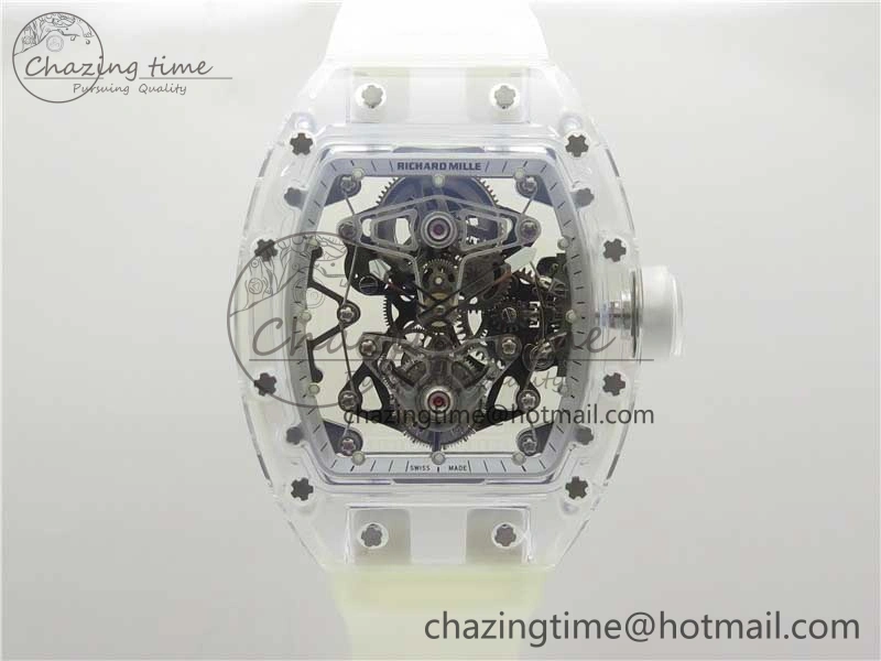 RM056-02 Transparent Tourbillon EURF Best Edition Skeleton Dial on Rubber Strap V2