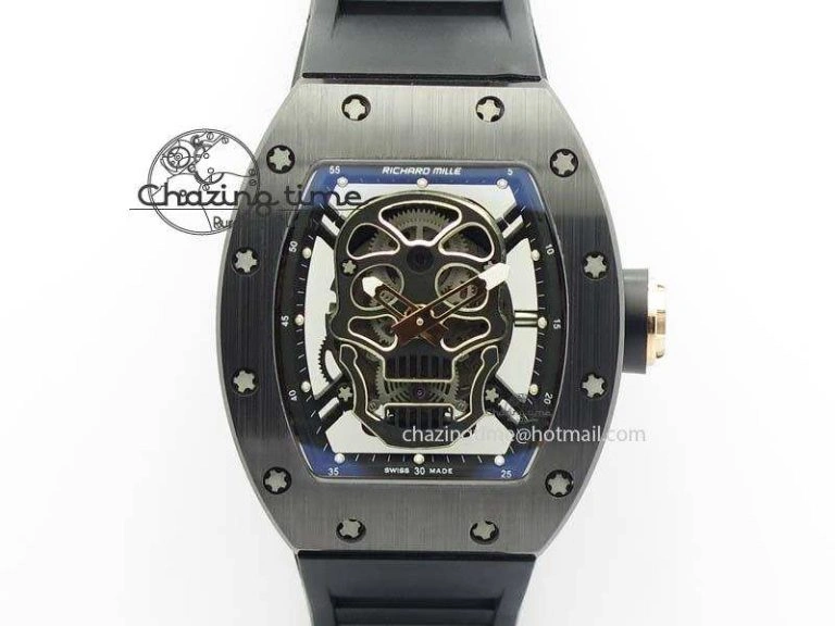 RM056 RMF Red Inner Bezel Skeleton Dial On Transparent Rubber Strap MIYOTA9015