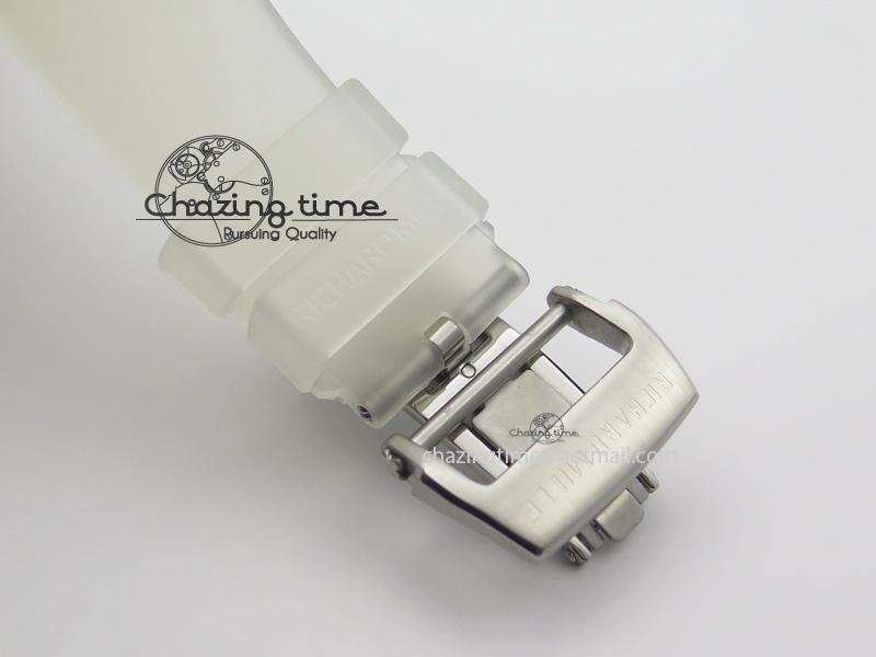 RM056 RMF Red Inner Bezel Skeleton Dial On Transparent Rubber Strap MIYOTA9015