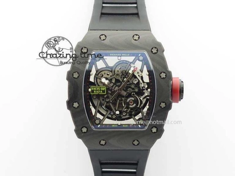 RM056 RMF Red Inner Bezel Skeleton Dial On Transparent Rubber Strap MIYOTA9015