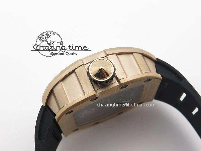 RM057 Dragon-Jackie Chan RG Rose Gold Dragon Dial On Black Rubber Strap A2824