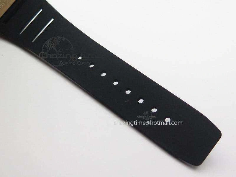 RM057 Dragon-Jackie Chan RG Rose Gold Dragon Dial On Black Rubber Strap A2824