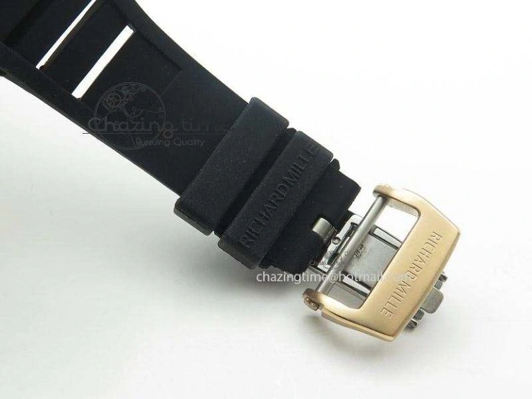 RM057 Dragon-Jackie Chan RG Rose Gold Dragon Dial On Black Rubber Strap A2824