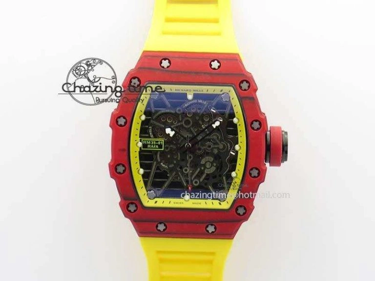RM057 Dragon-Jackie Chan RG Rose Gold Dragon Dial On Black Rubber Strap A2824