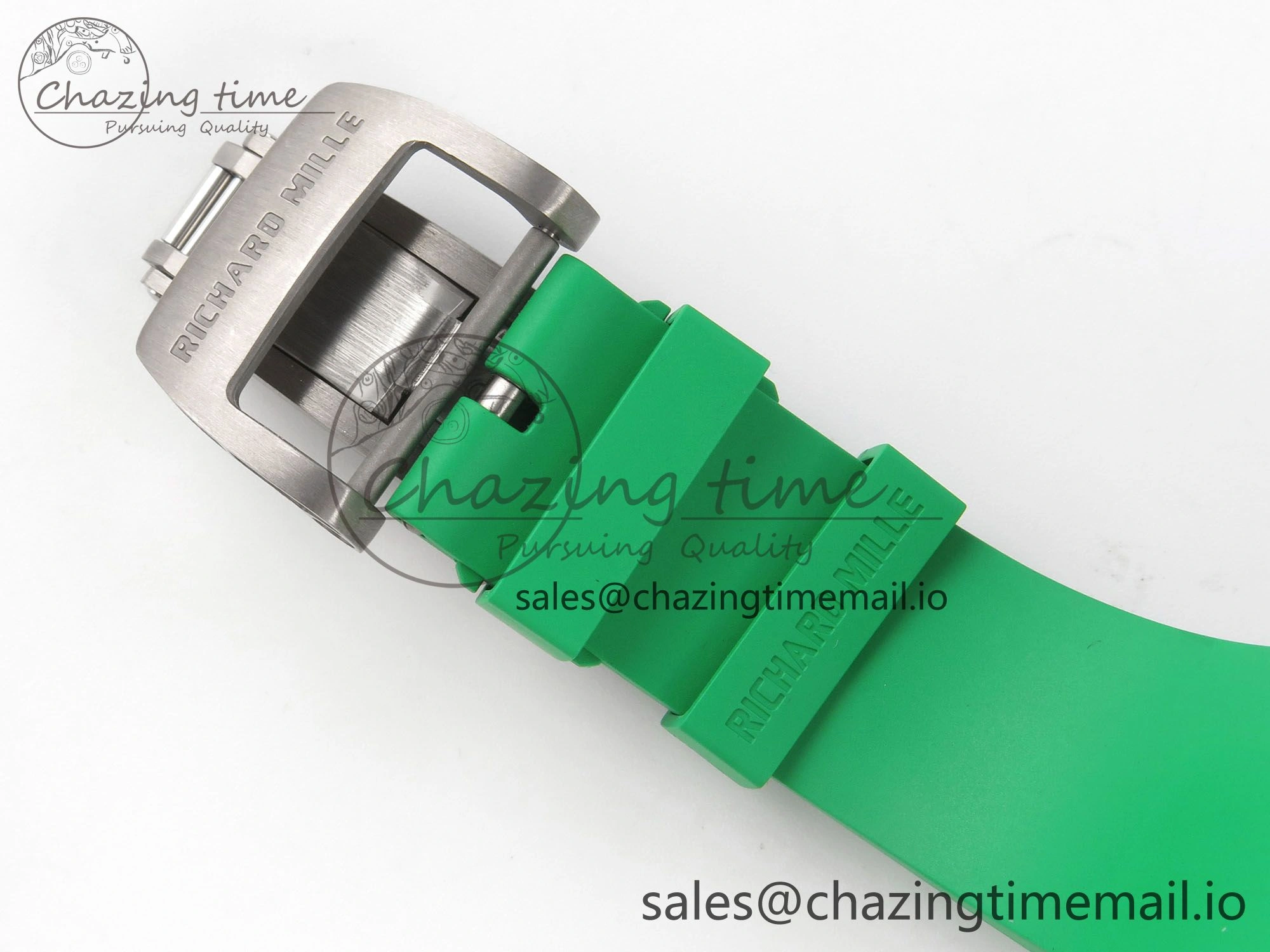 RM061 Black Ceramic APSF 1:1 Best Edition Yellow Green Skeleton Dial on Green Rubber Strap RMUL2 Super Clone