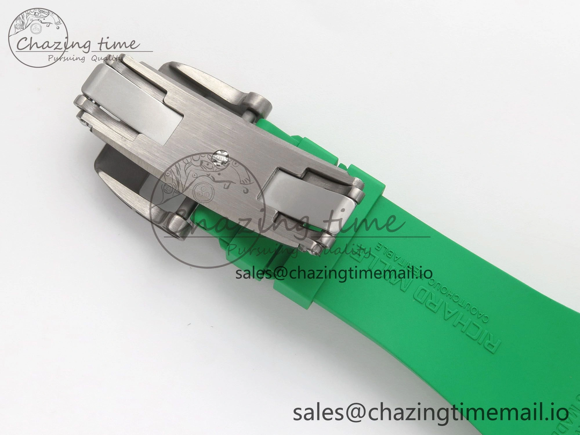RM061 Black Ceramic APSF 1:1 Best Edition Yellow Green Skeleton Dial on Green Rubber Strap RMUL2 Super Clone