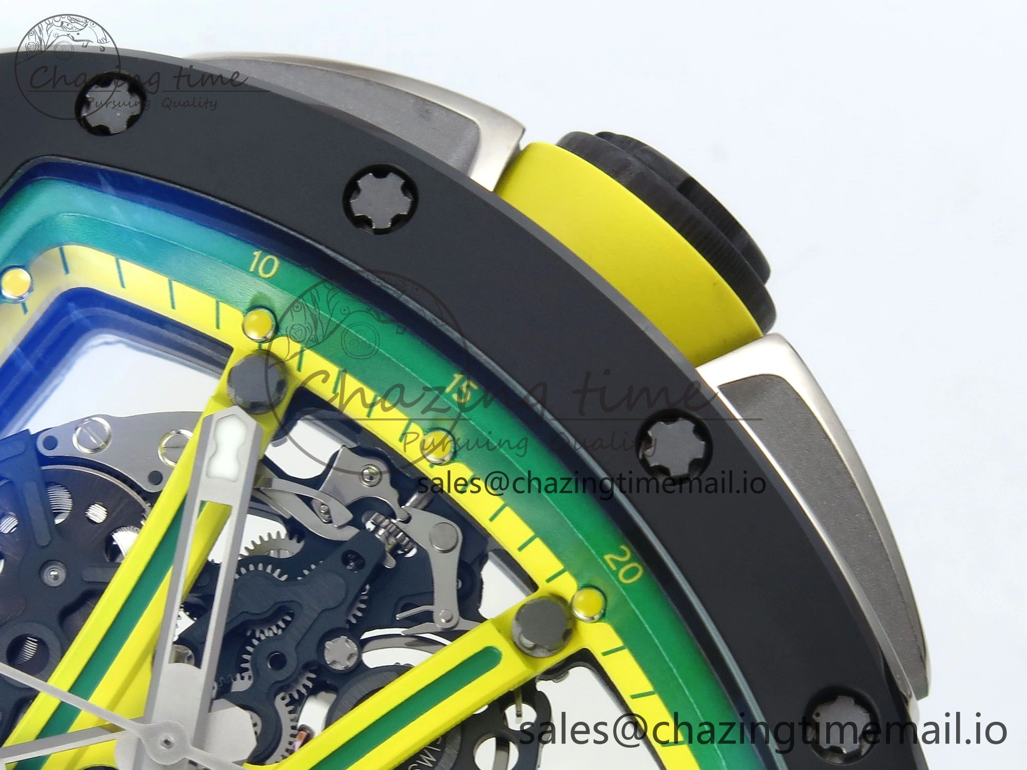 RM061 Black Ceramic ZF 1:1 Best Edition on Green Rubber Strap RMUL2 Super Clone