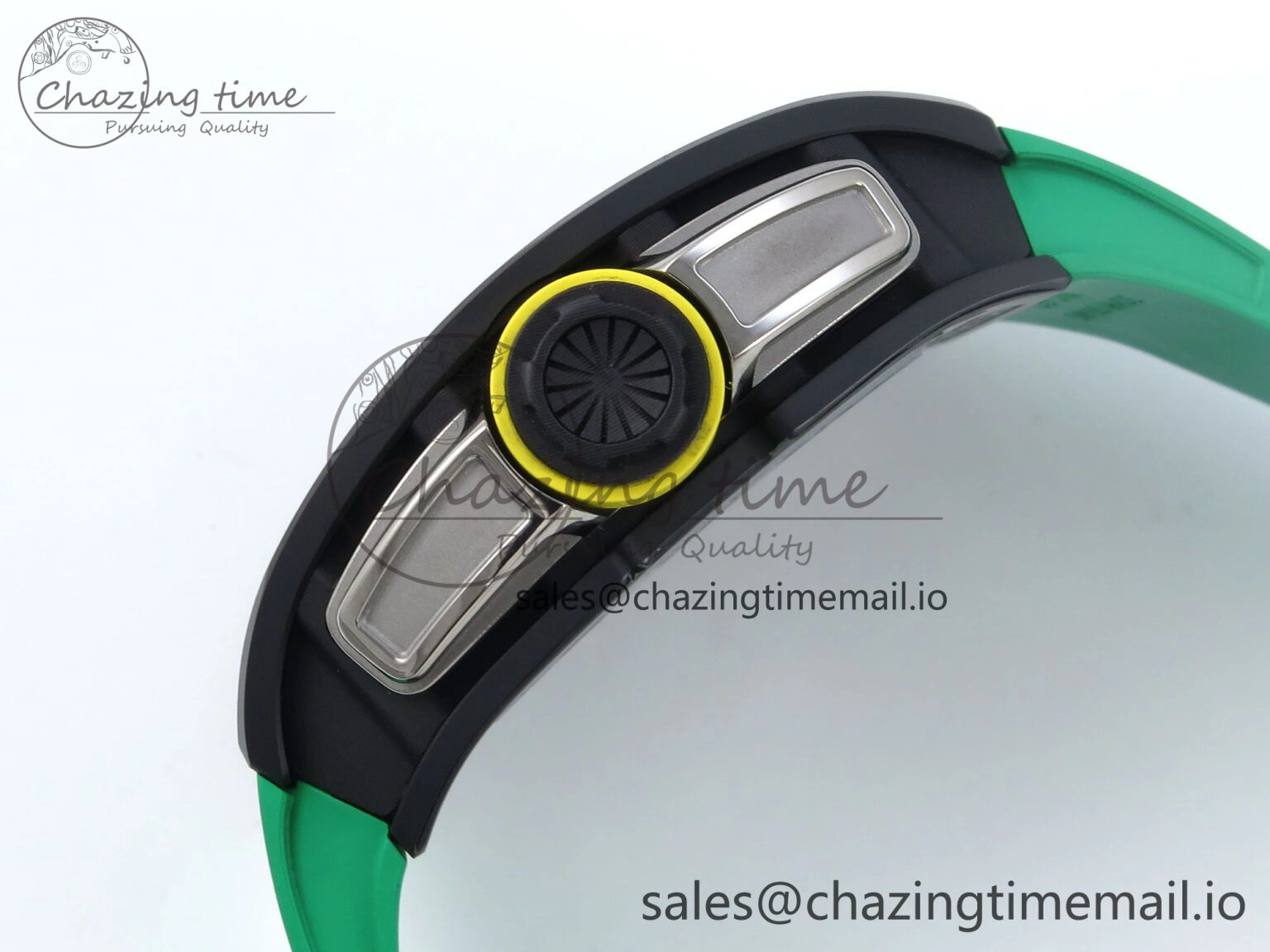 RM061 Black Ceramic ZF 1:1 Best Edition on Green Rubber Strap RMUL2 Super Clone