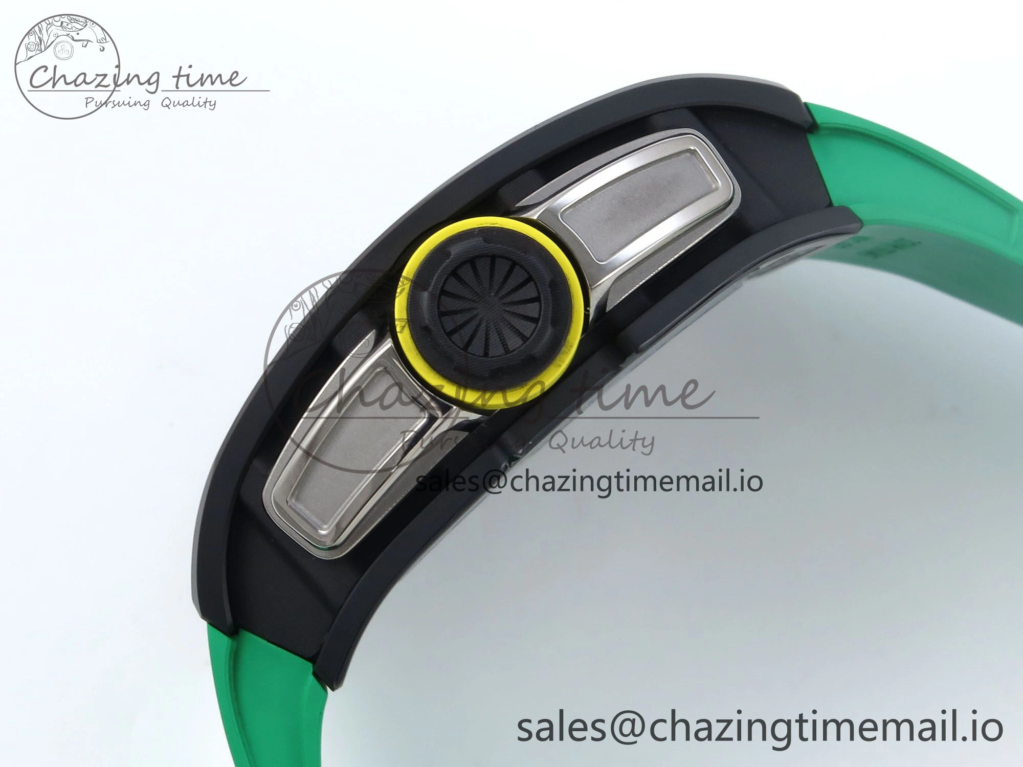 RM061 Black Ceramic ZF 1:1 Best Edition on Green Rubber Strap RMUL2 Super Clone