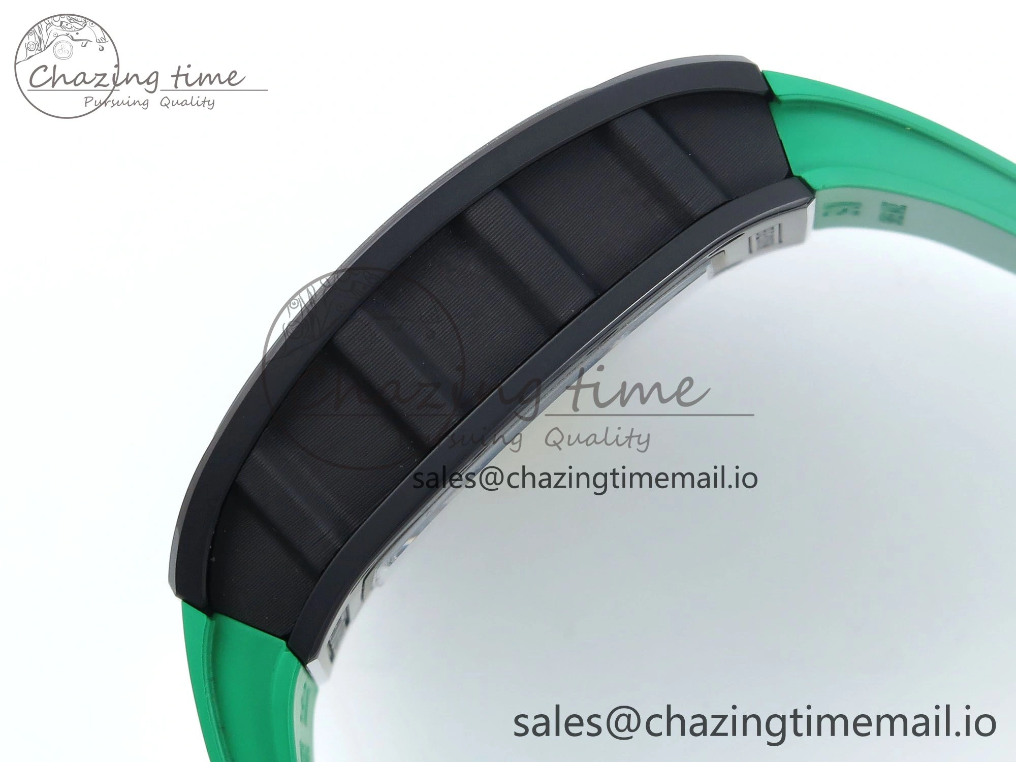 RM061 Black Ceramic ZF 1:1 Best Edition on Green Rubber Strap RMUL2 Super Clone