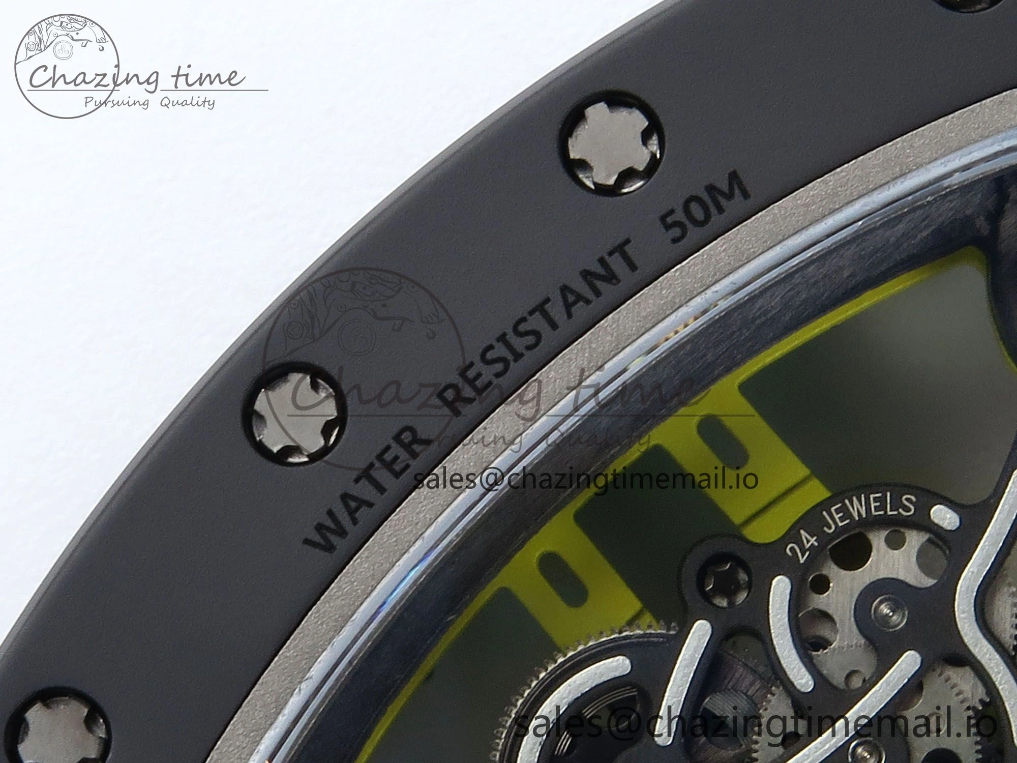 RM061 Black Ceramic ZF 1:1 Best Edition on Green Rubber Strap RMUL2 Super Clone