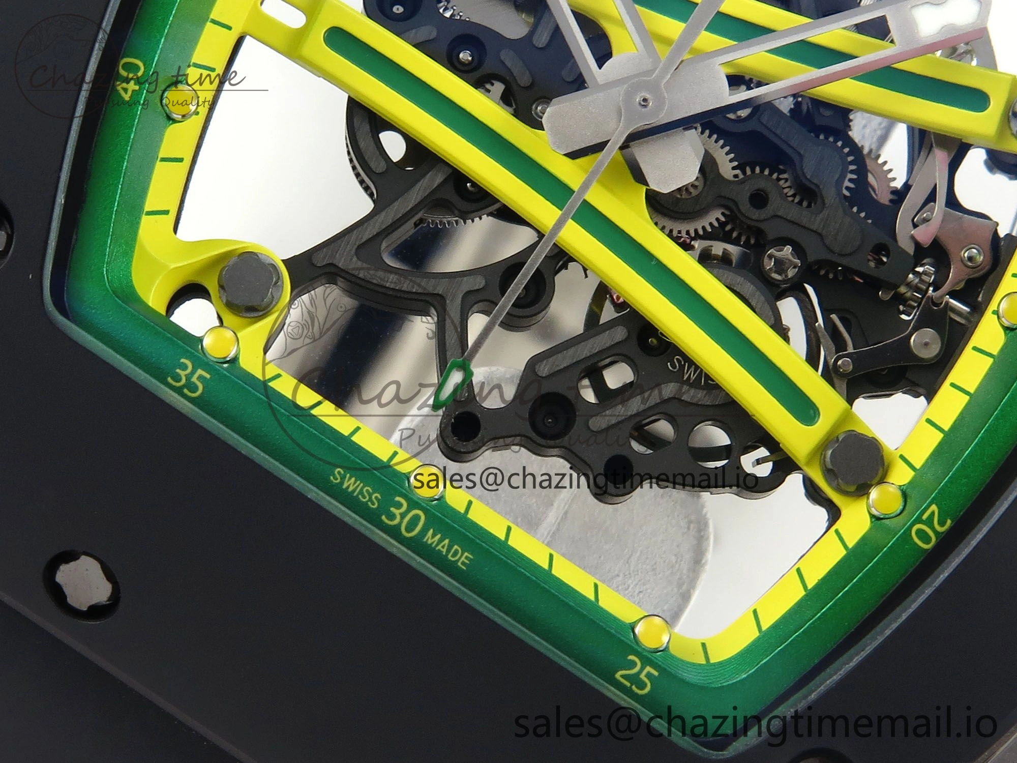 RM061 Black Ceramic ZF 1:1 Best Edition on White Rubber Strap RMUL2 Super Clone