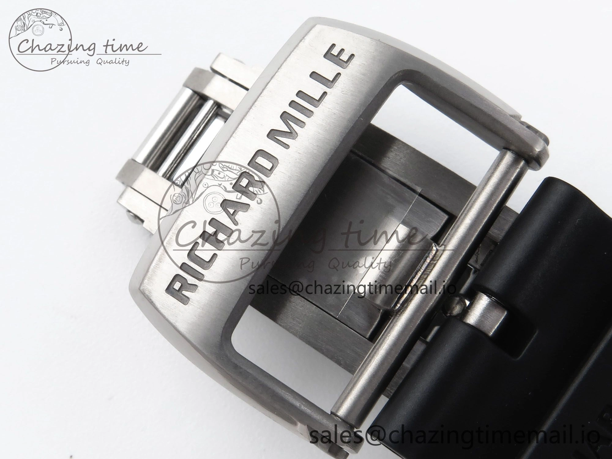 RM061 Black Ceramic ZF 1:1 Best Edition on White Rubber Strap RMUL2 Super Clone