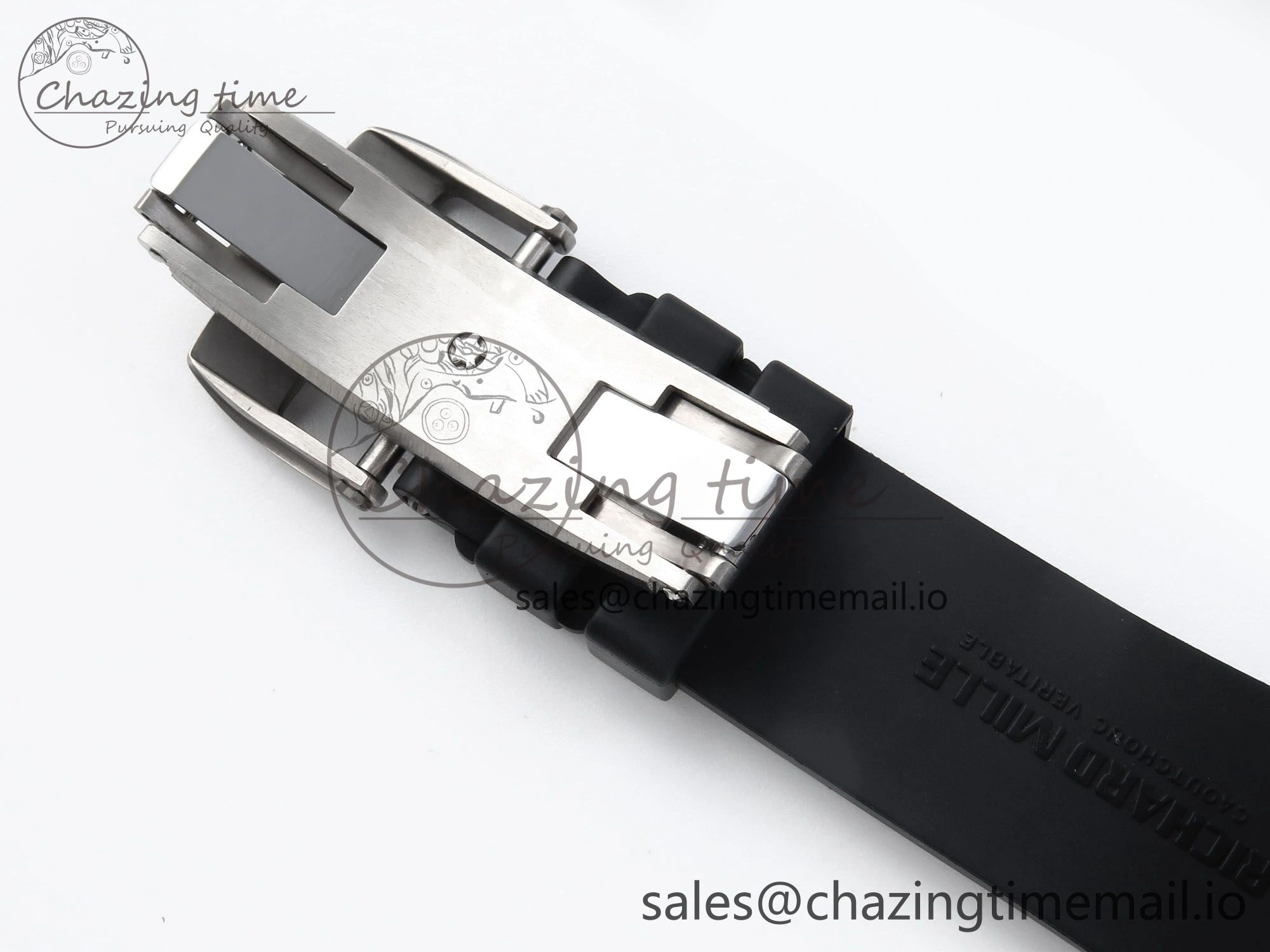 RM061 Black Ceramic ZF 1:1 Best Edition on White Rubber Strap RMUL2 Super Clone