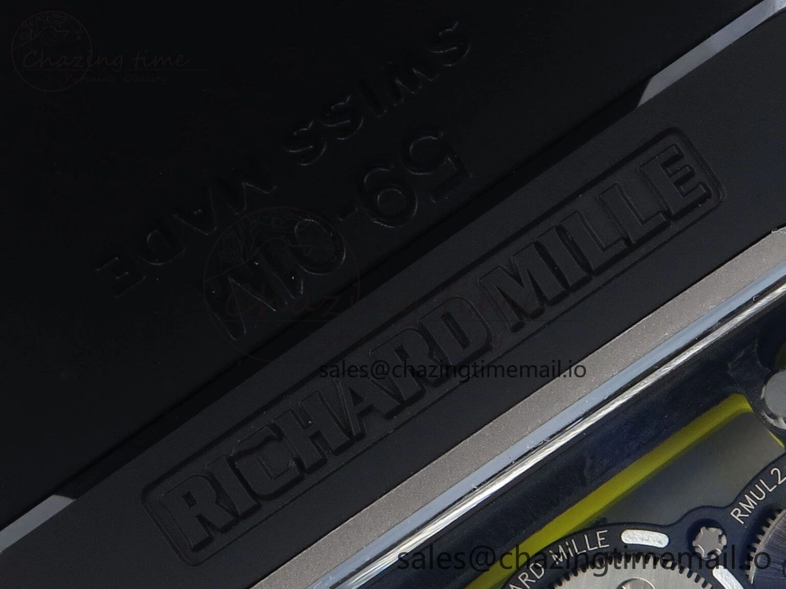 RM061 Black Ceramic ZF 1:1 Best Edition on White Rubber Strap RMUL2 Super Clone
