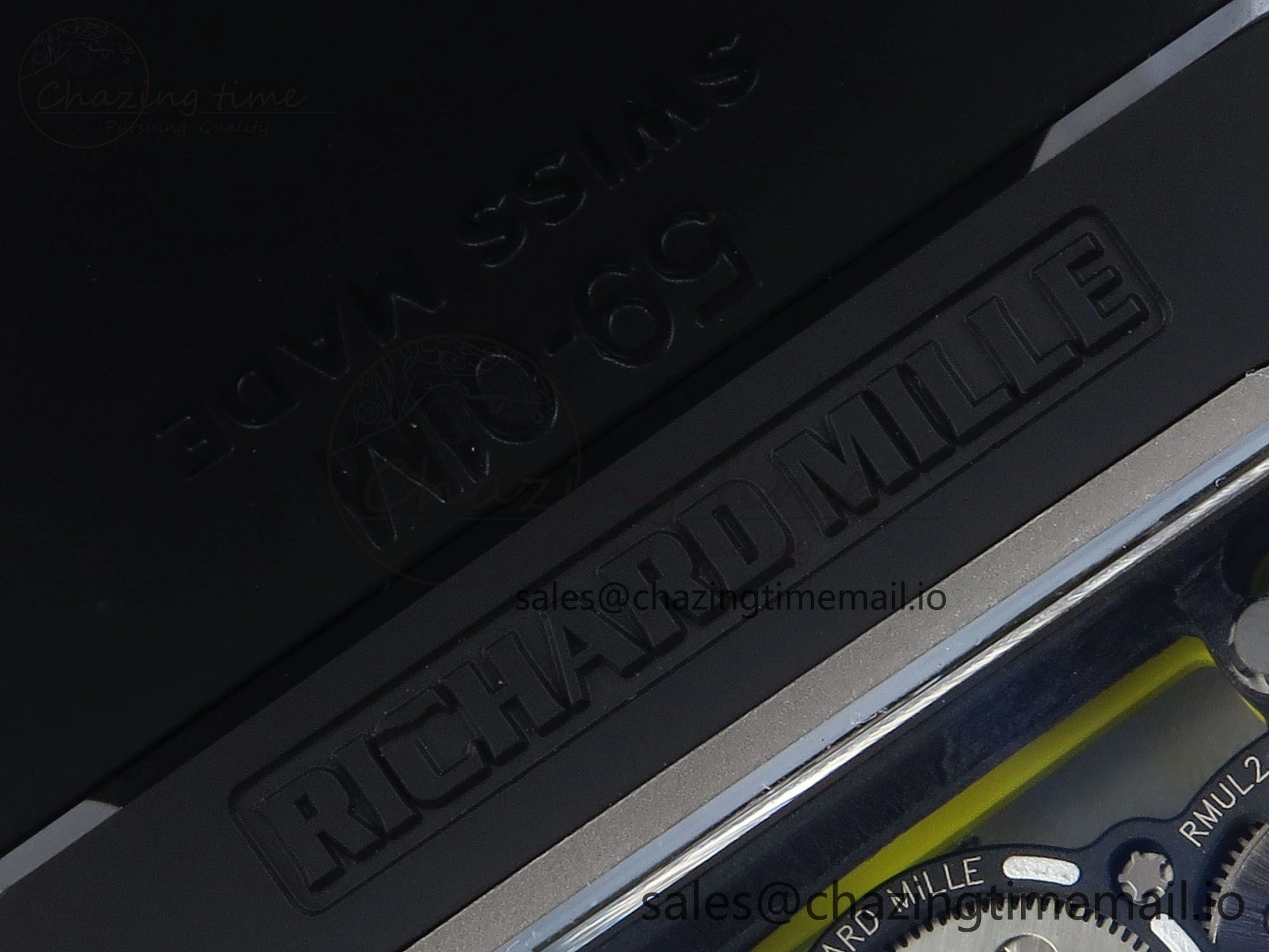 RM061 Black Ceramic ZF 1:1 Best Edition on White Rubber Strap RMUL2 Super Clone