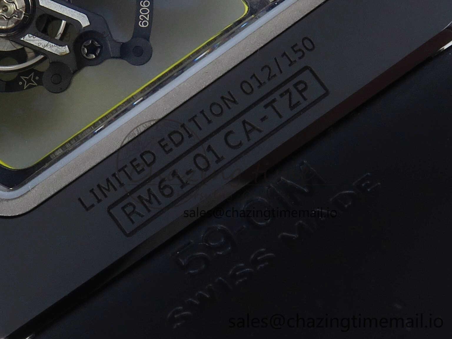 RM061 Black Ceramic ZF 1:1 Best Edition on White Rubber Strap RMUL2 Super Clone