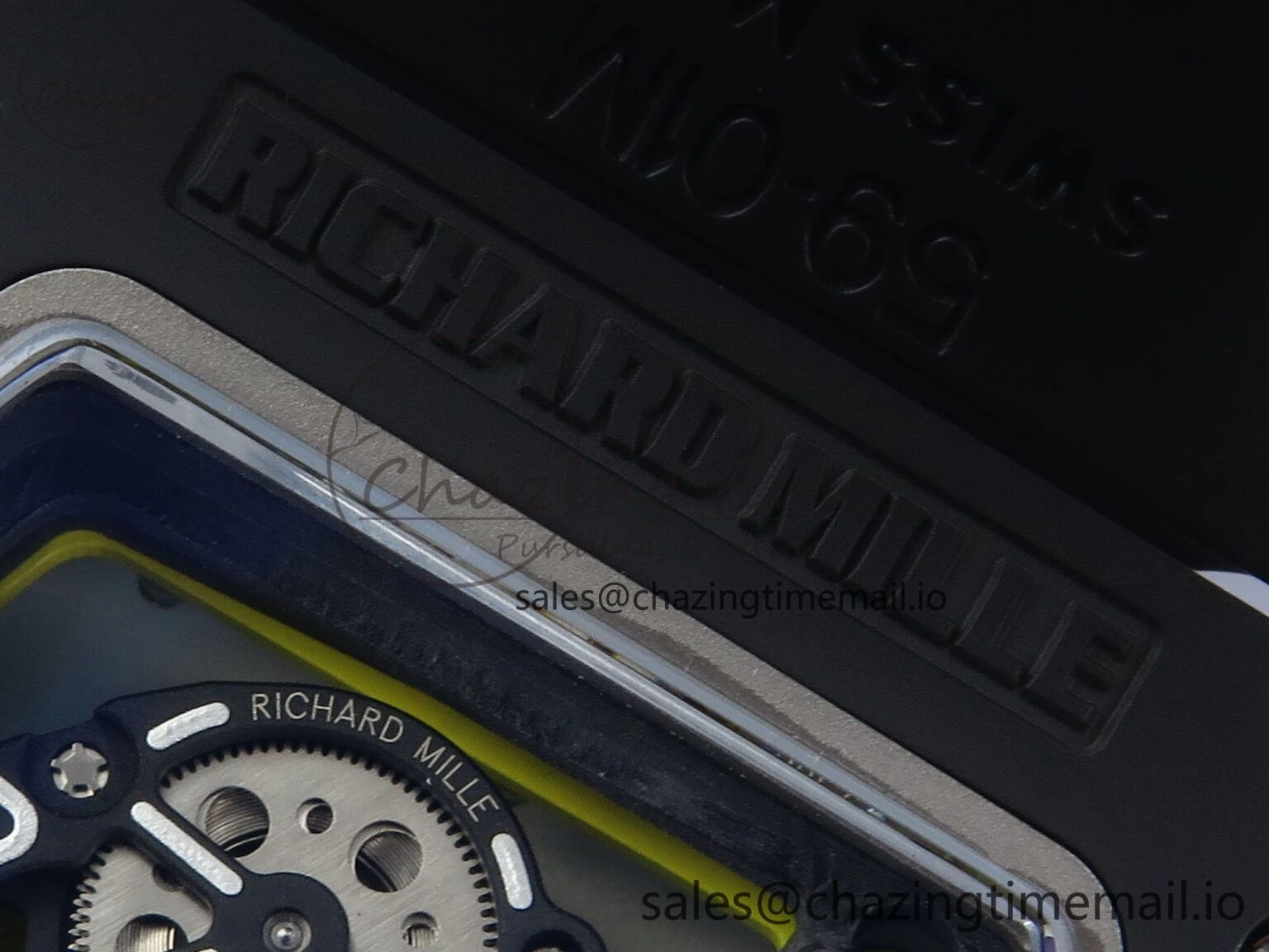 RM061 Black Ceramic ZF 1:1 Best Edition on White Rubber Strap RMUL2 Super Clone