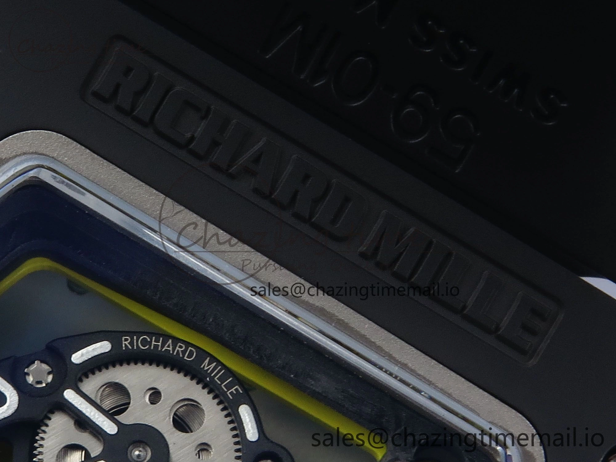 RM061 Black Ceramic ZF 1:1 Best Edition on White Rubber Strap RMUL2 Super Clone