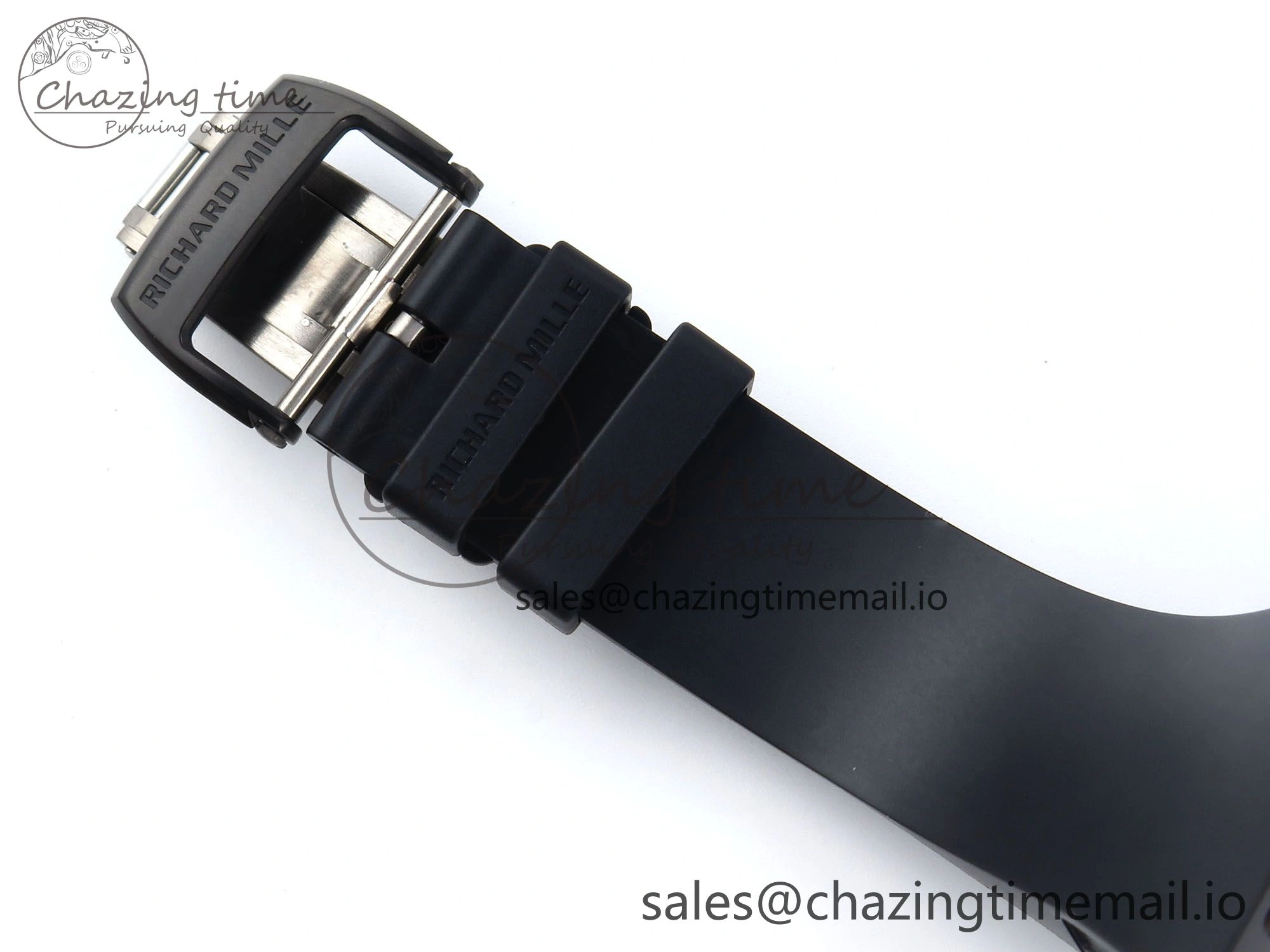 RM061 Black Ceramic ZF 1:1 Best Edition on White Rubber Strap RMUL2 Super Clone