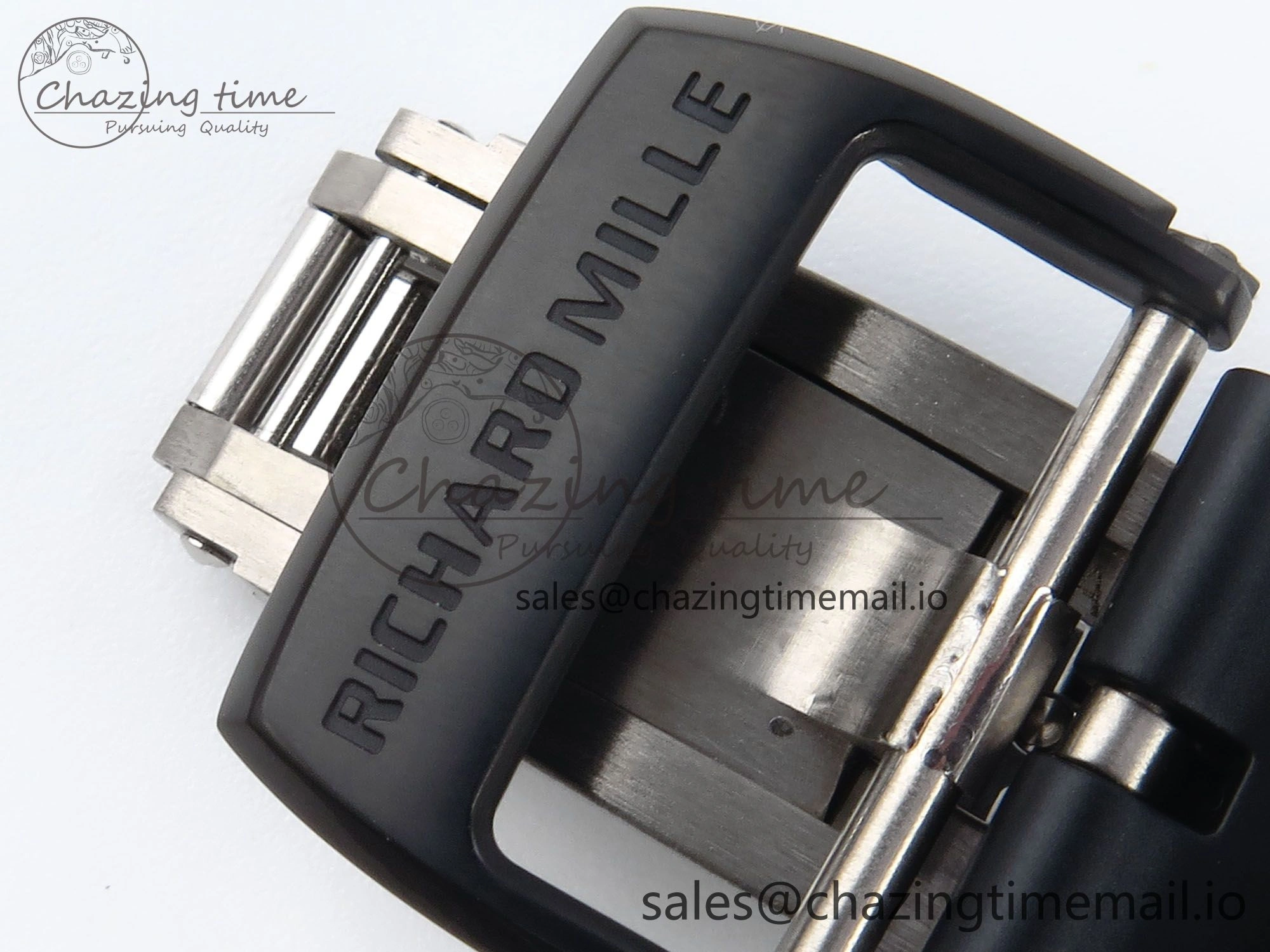 RM061 Black Ceramic ZF 1:1 Best Edition on White Rubber Strap RMUL2 Super Clone
