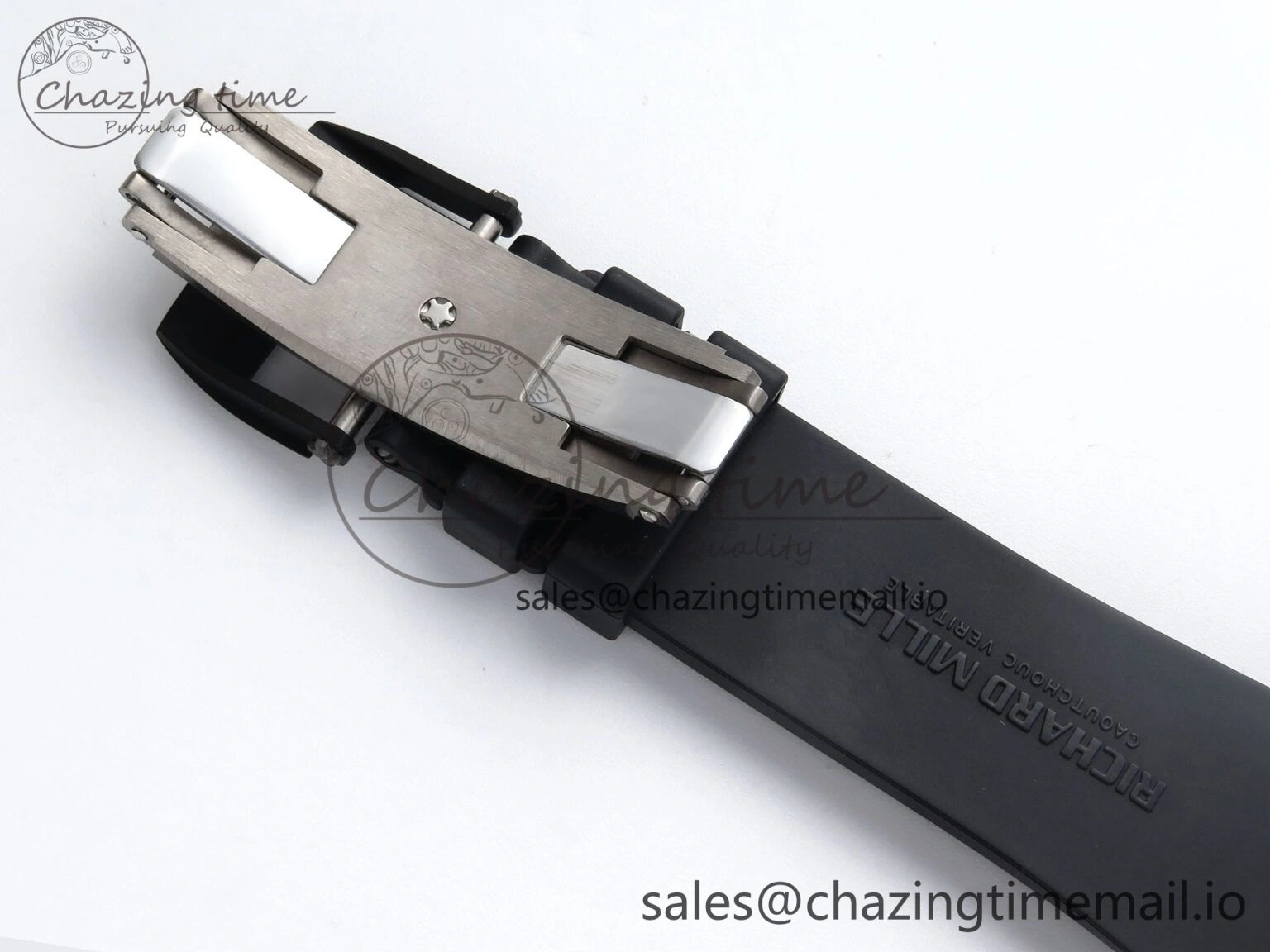 RM061 Black Ceramic ZF 1:1 Best Edition on White Rubber Strap RMUL2 Super Clone