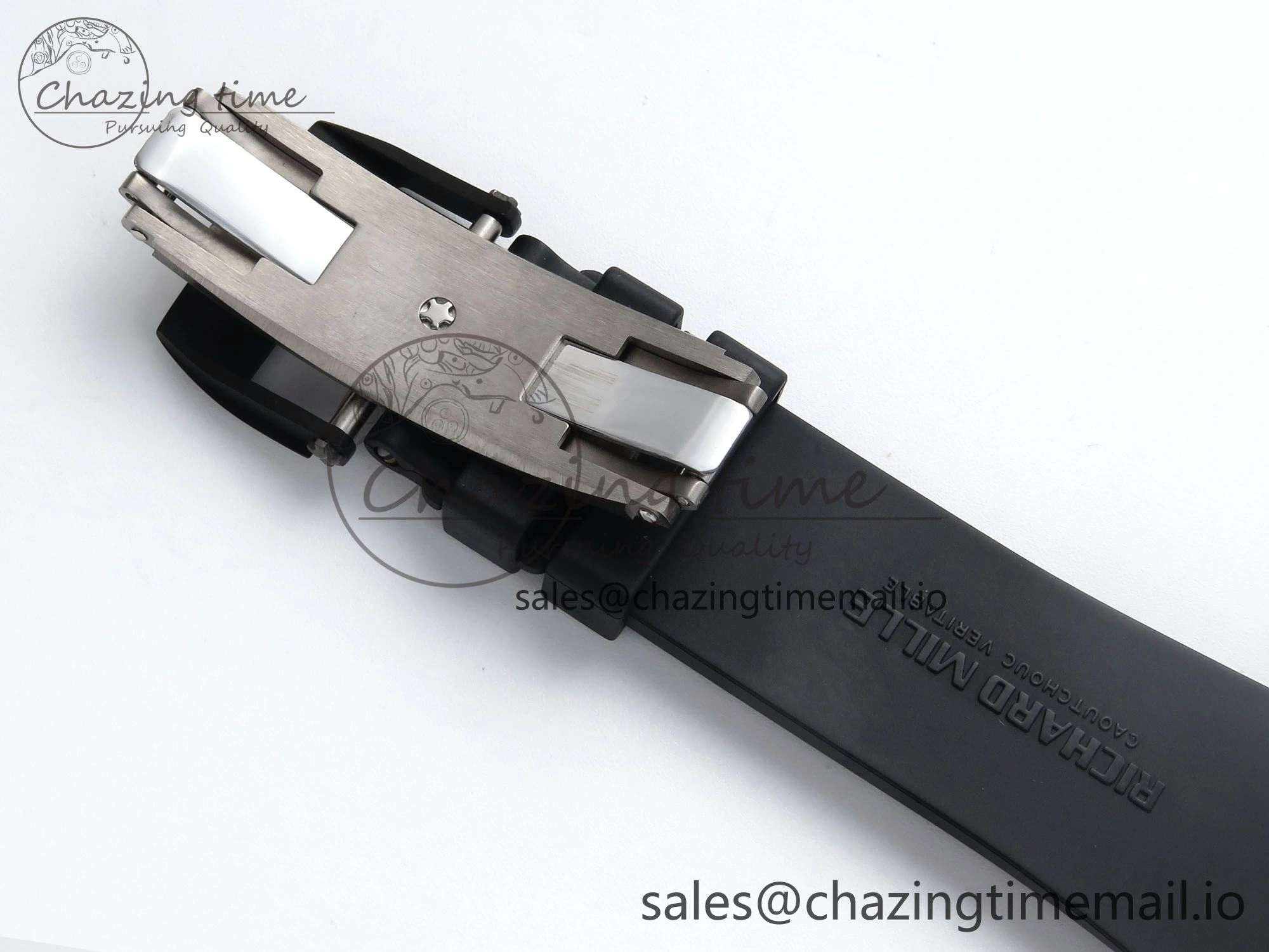 RM061 Black Ceramic ZF 1:1 Best Edition on White Rubber Strap RMUL2 Super Clone