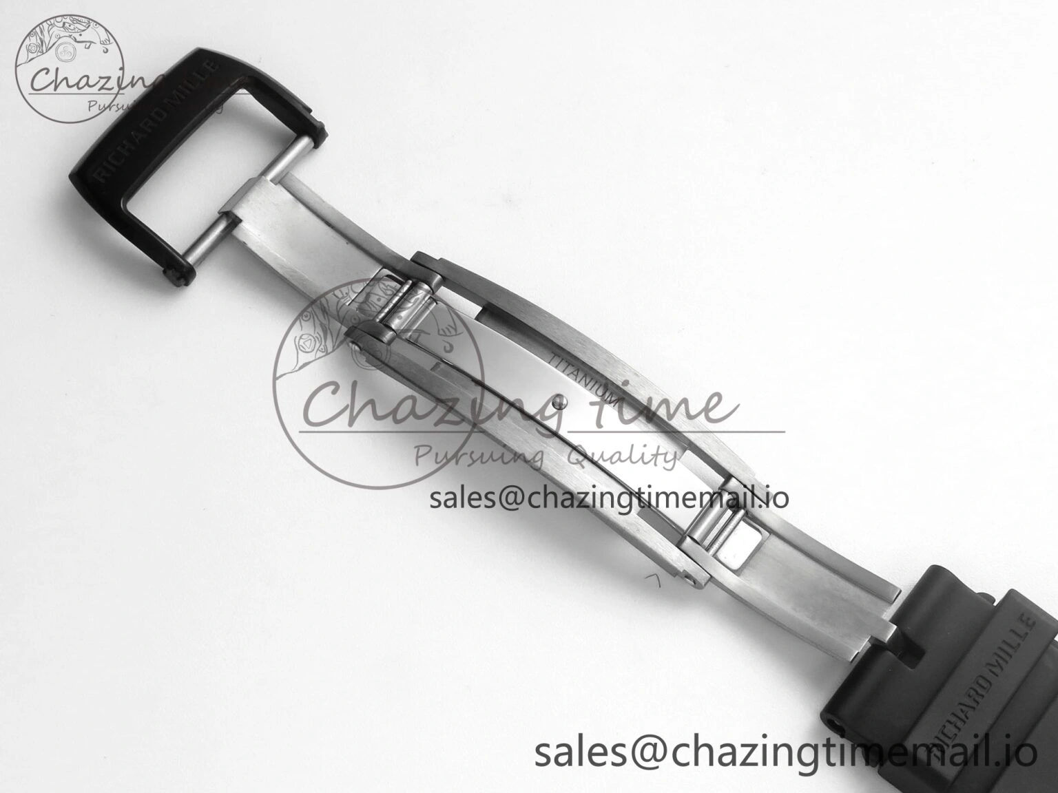 RM061 Black Ceramic ZF 1:1 Best Edition on White Rubber Strap RMUL2 Super Clone