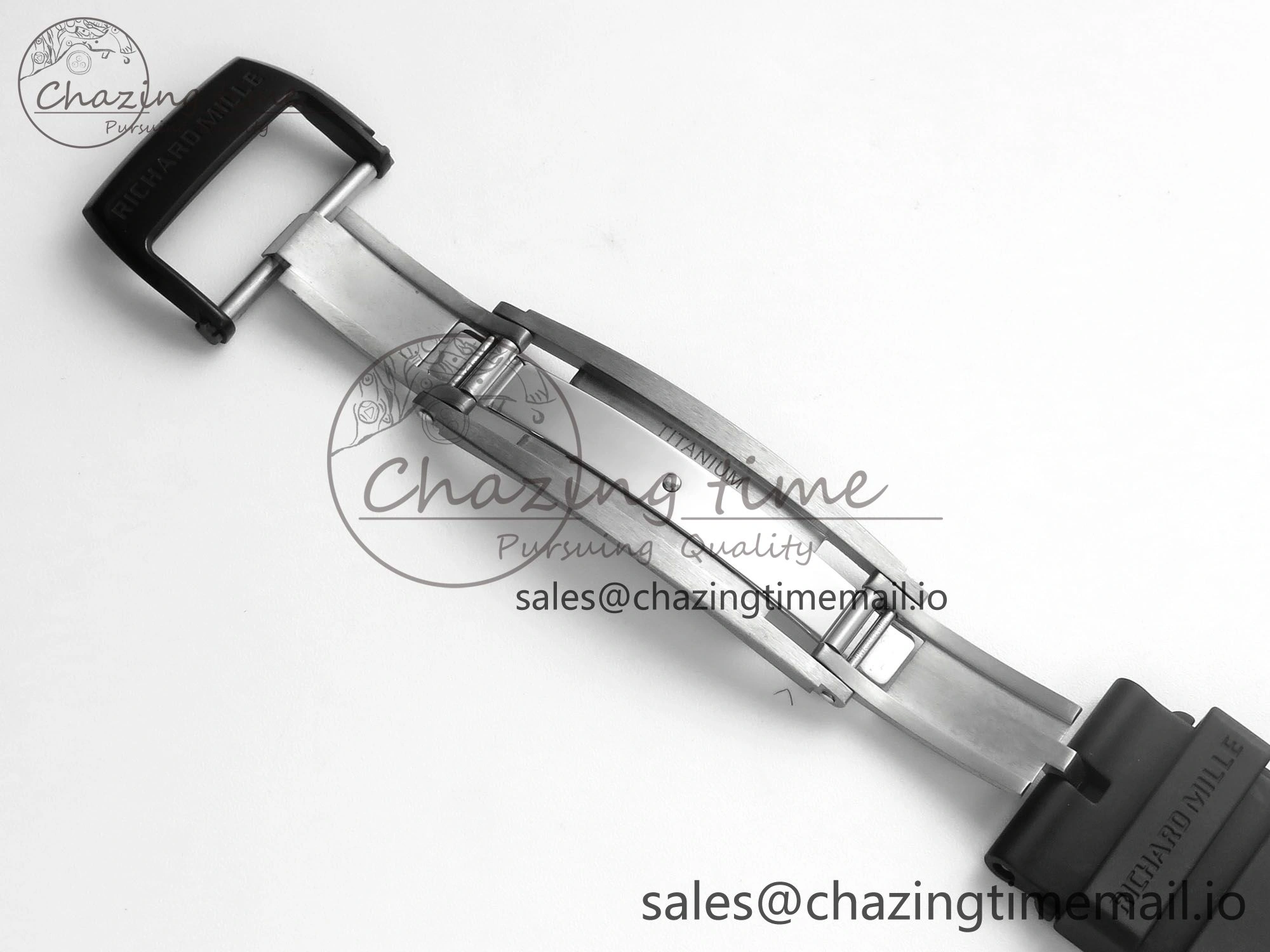 RM061 Black Ceramic ZF 1:1 Best Edition on White Rubber Strap RMUL2 Super Clone